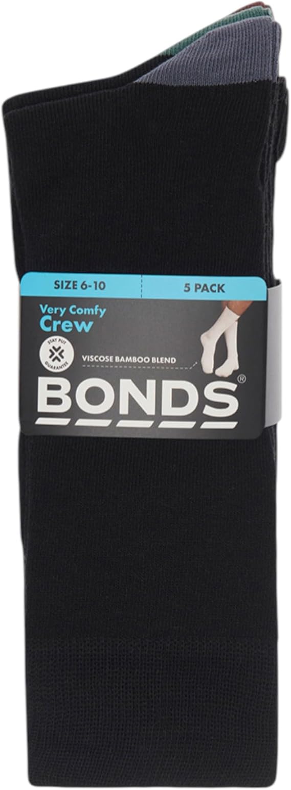 Bamboo Black Crew Socks - 5 Pairs - Image 2
