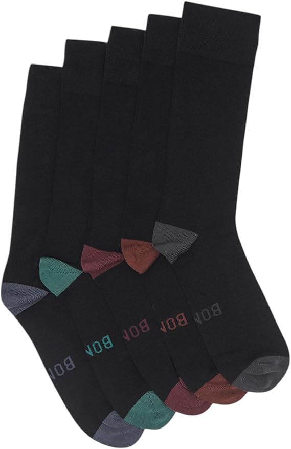 Bamboo Black Crew Socks - 5 Pairs